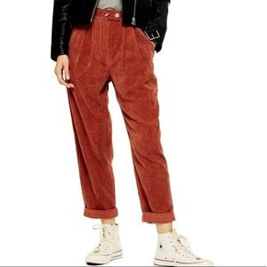 Topshop Straight Leg Corduroy Trousers